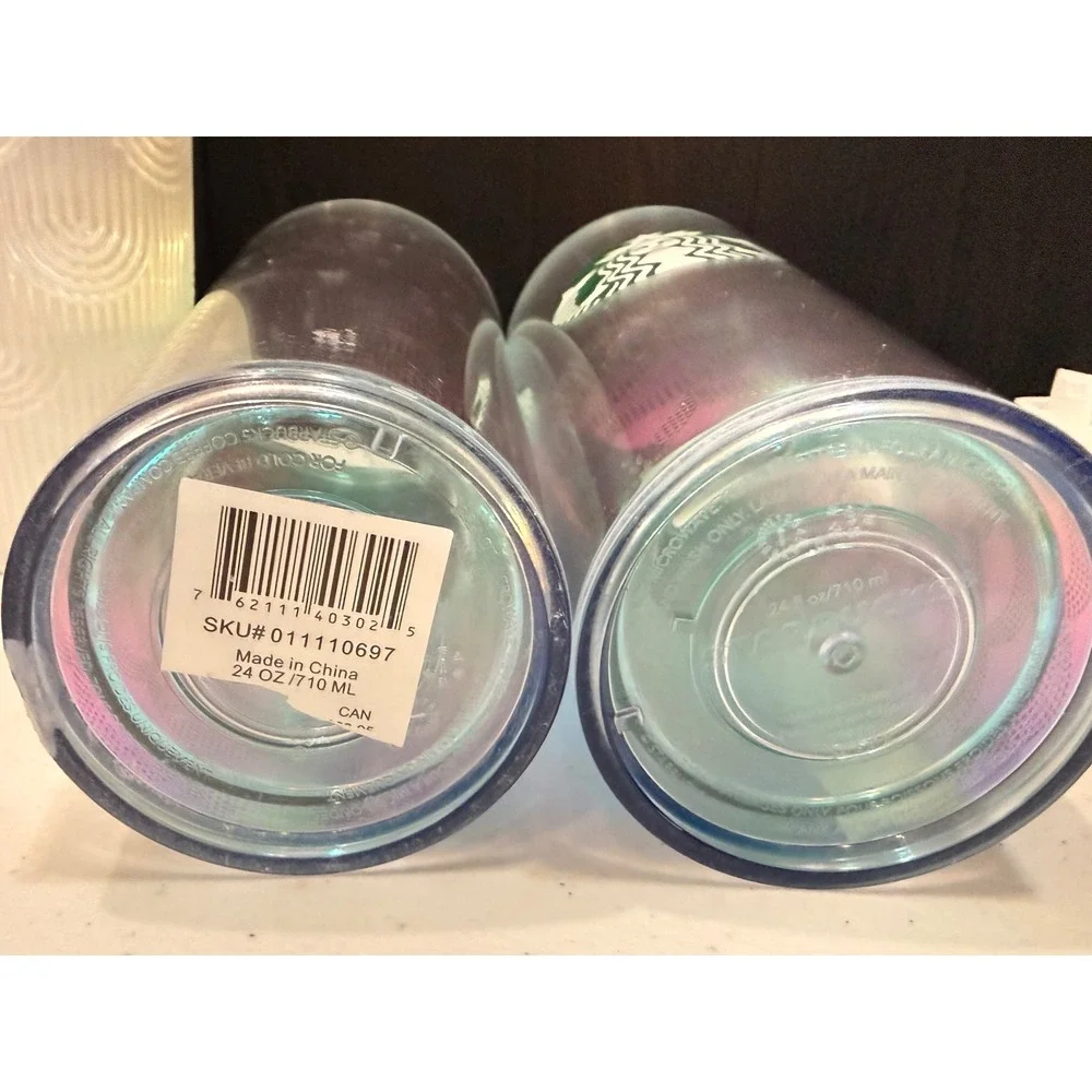 Starbucks Mermaid Color Tumbler Lot 4 Ocean Siren Pearl Shell Iridescent 24 oz